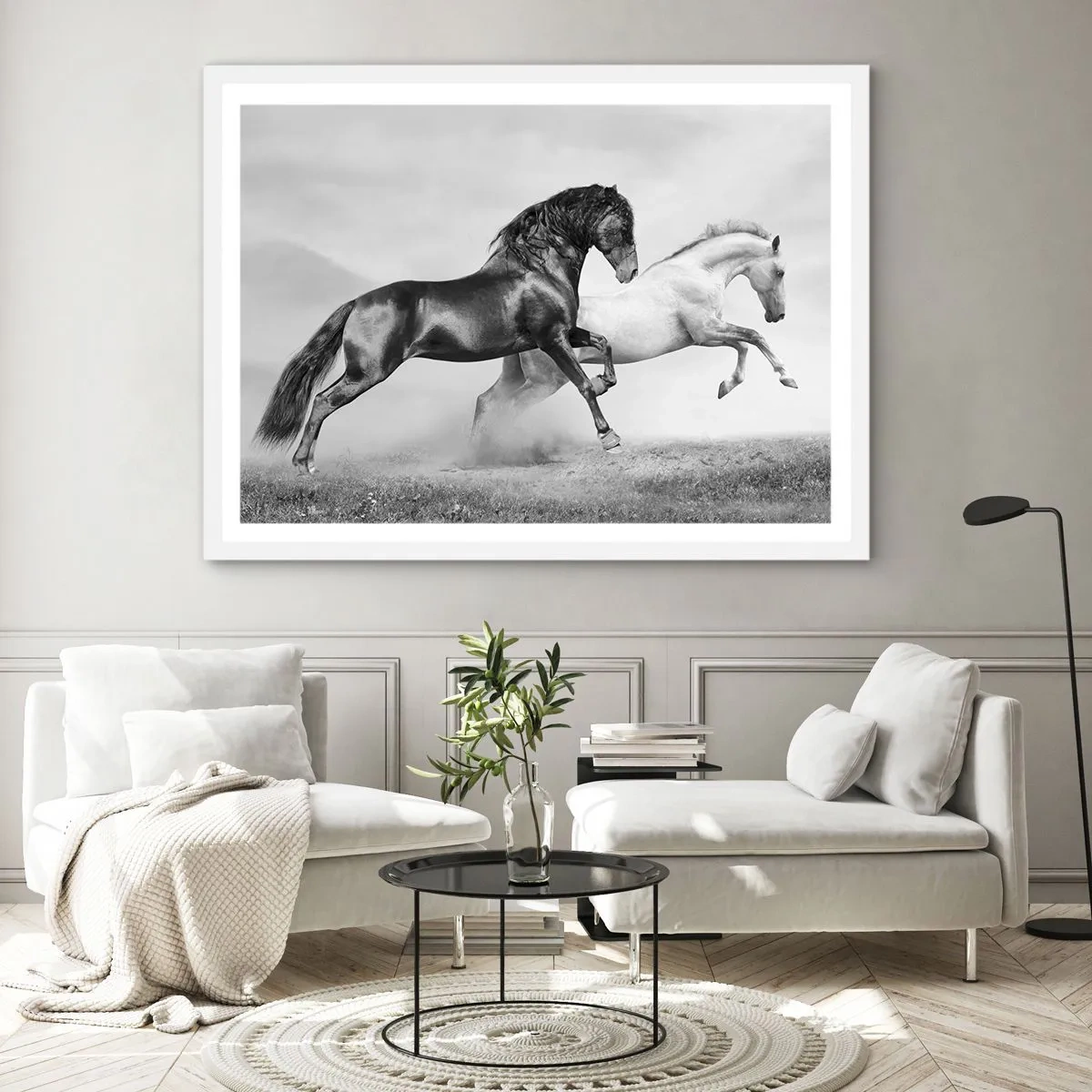 Plakat w białej ramie - Anioły i demony - 100x70 cm