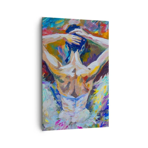 Obraz na płótnie - Baletnica w dynamicznych kolorach i malarskiej ekspresji - 80x120cm - To może być wszysko - Nowoczesna dekoracja ścienna do salonu i sypialni ARTTOR