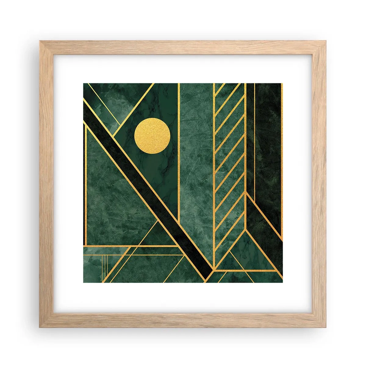 Plakat w ramie jasny dąb - Dynamika złota i lazuru - 30x30 cm