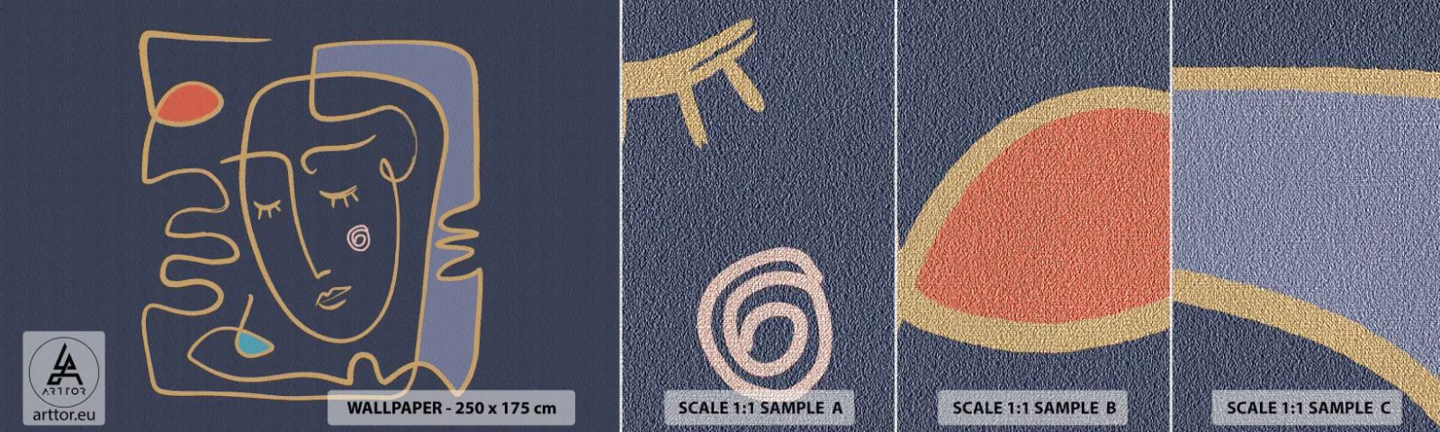 Fototapeta Próbka Premium Canvas - W zamyśleniu - Portret, Twarz, Sztuka - 100x30 cm