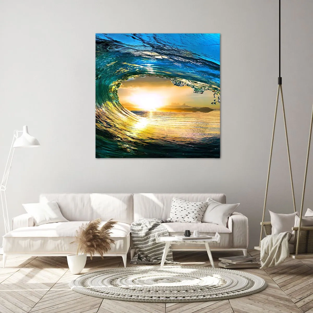 Obraz na płótnie - W szmaragdowo-złotym krysztale - 60x60 cm