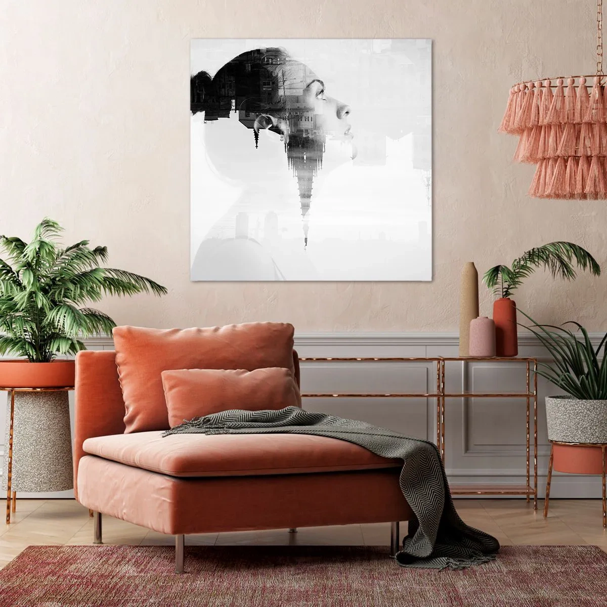 Obraz na płótnie - Po dwóch stronach szyby - 50x50 cm