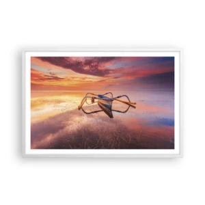 Plakat w białej ramie - Spokój tropikalnego wieczoru - 91x61 cm