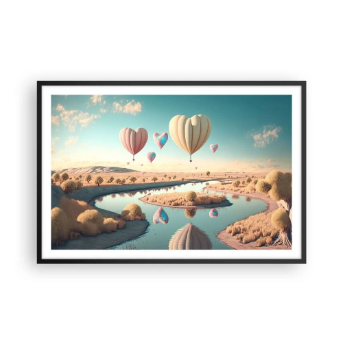 Plakat w czarnej ramie - Miłość pozwala wznieść się - 91x61 cm