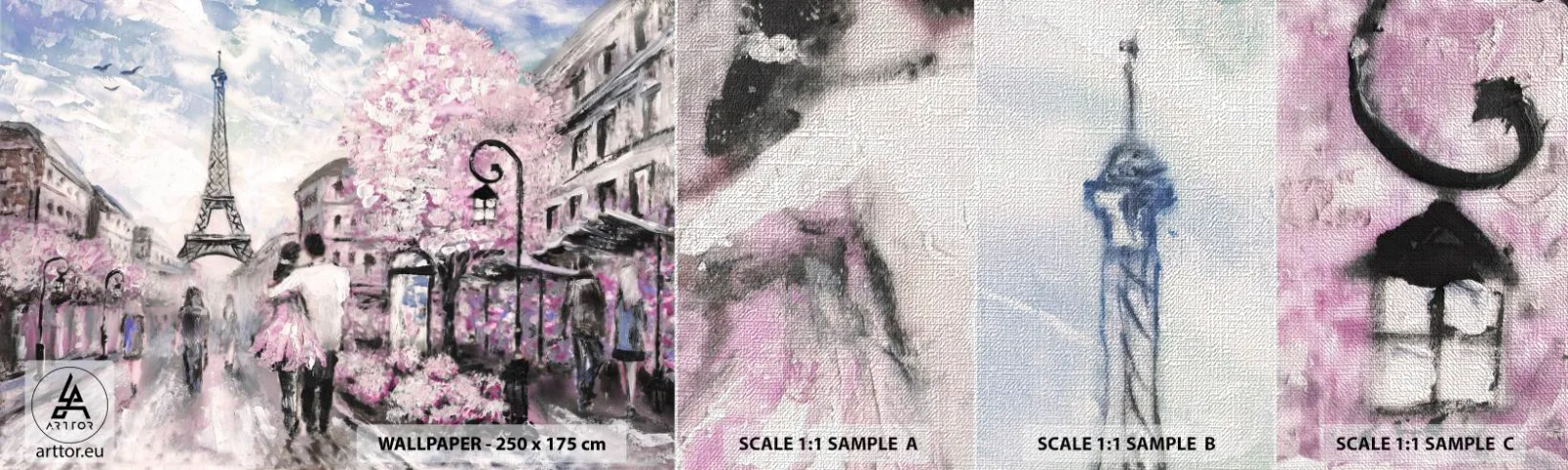 Fototapeta Próbka Premium Canvas - Jak zakochac się, to tylko w… - Miasto, Wieża Eiffla, Paryż - 100x30 cm