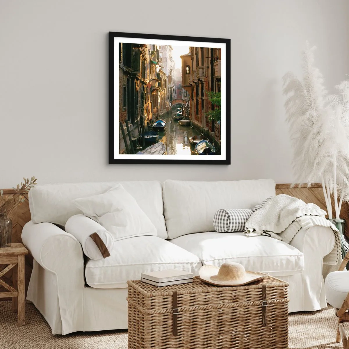 Plakat w czarnej ramie - W weneckim zaułku - 40x40 cm