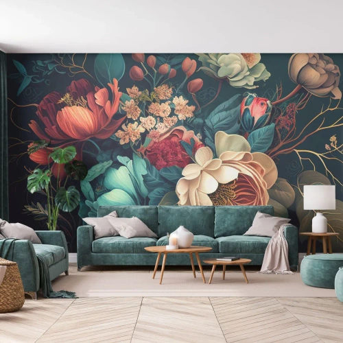 Fototapeta Standard Eco - XIX-wieczny czar - Kwiaty, Shabby Chic, Klasyczny - 500x350 cm