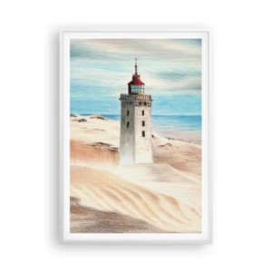 Plakat w białej ramie - Zawsze wpatrzona w morze - 70x100 cm