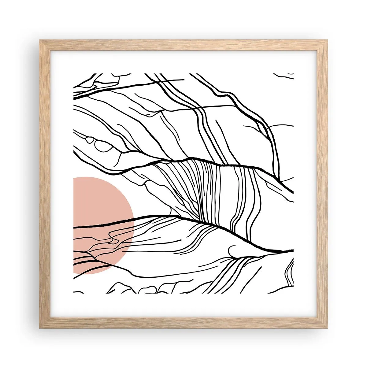 Plakat w ramie jasny dąb - W sieci gałązek - 40x40 cm