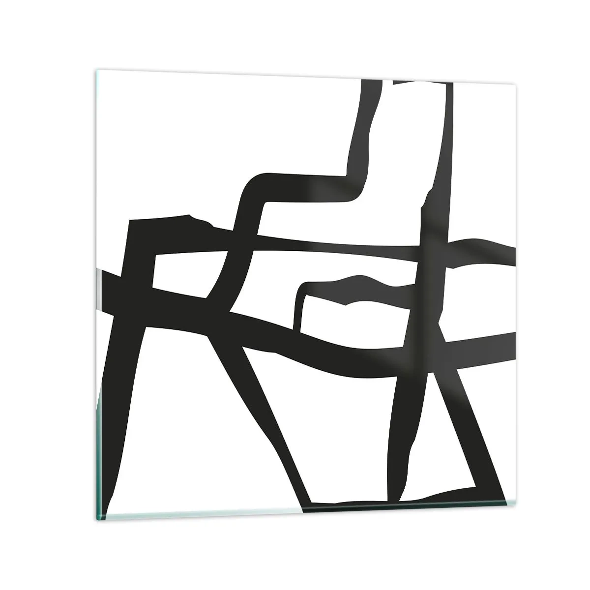 Obraz na szkle - Czarno-biała konstrukcja - 70x70 cm