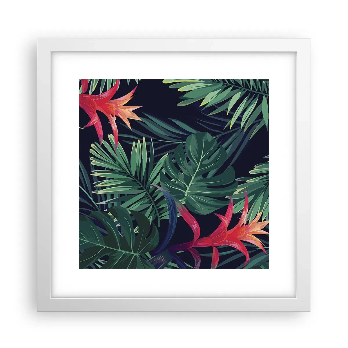 Plakat w białej ramie - Zapłonąć w zieleni - 30x30 cm