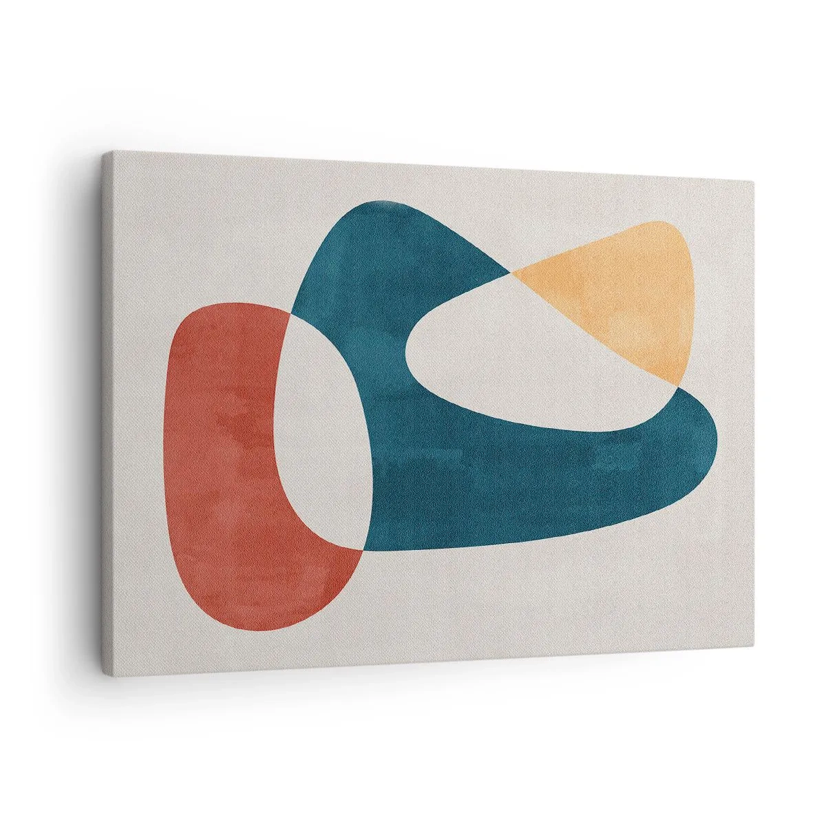 Obraz na płótnie - Abstrakcyjne kształty w harmonijnych kolorach - 70x50cm - Wpływy i metamorfozy - Nowoczesna dekoracja ścienna do salonu i sypialni ARTTOR