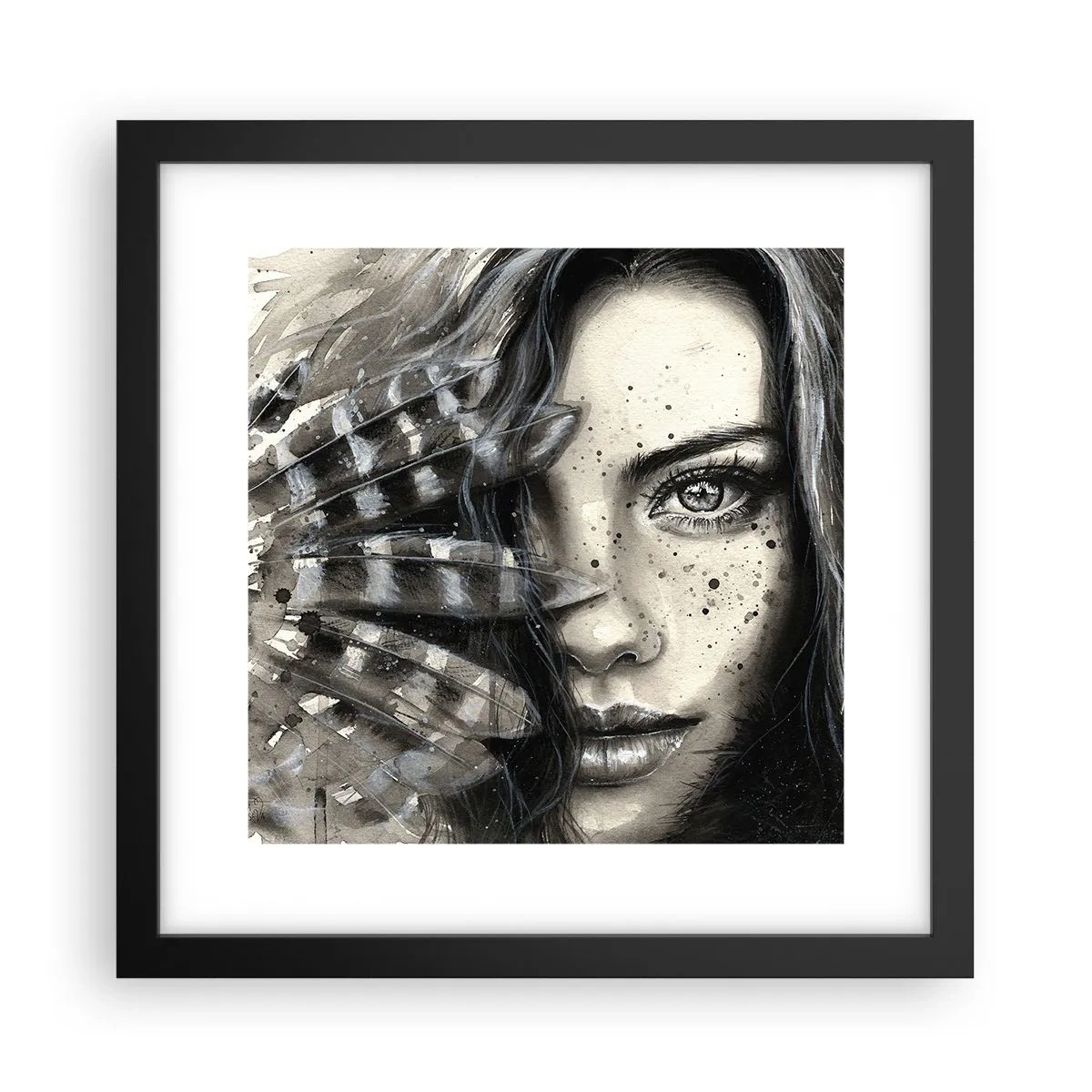 Plakat w czarnej ramie - Dzika piękność - 30x30 cm