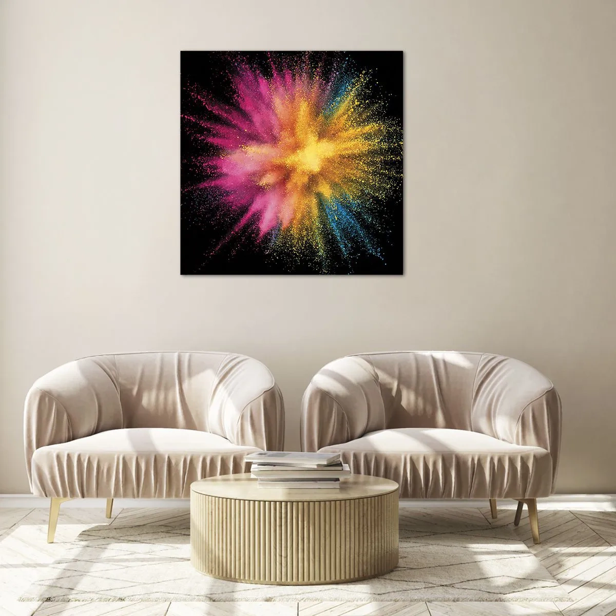 Obraz na szkle - Narodziny barw  - 60x60 cm