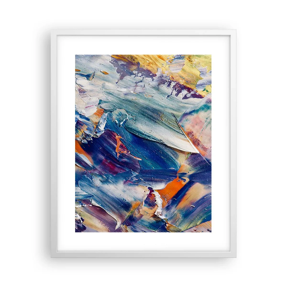 Plakat w białej ramie - Zamęt koloru - 40x50 cm