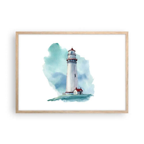 Plakat w ramie jasny dąb - Łagodna siostra błękitu - 70x50 cm