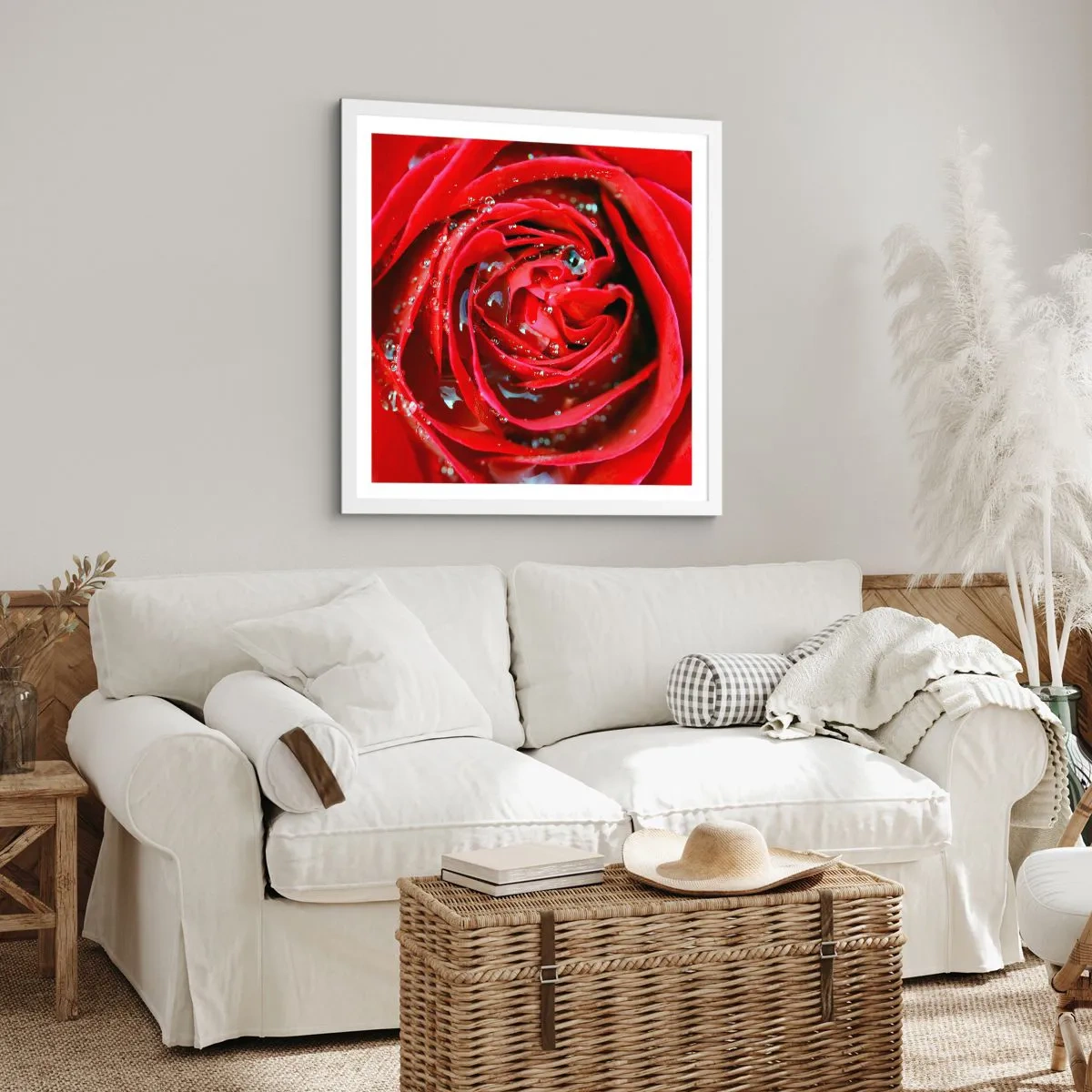 Plakat w białej ramie - W kroplach rosy - 40x40 cm