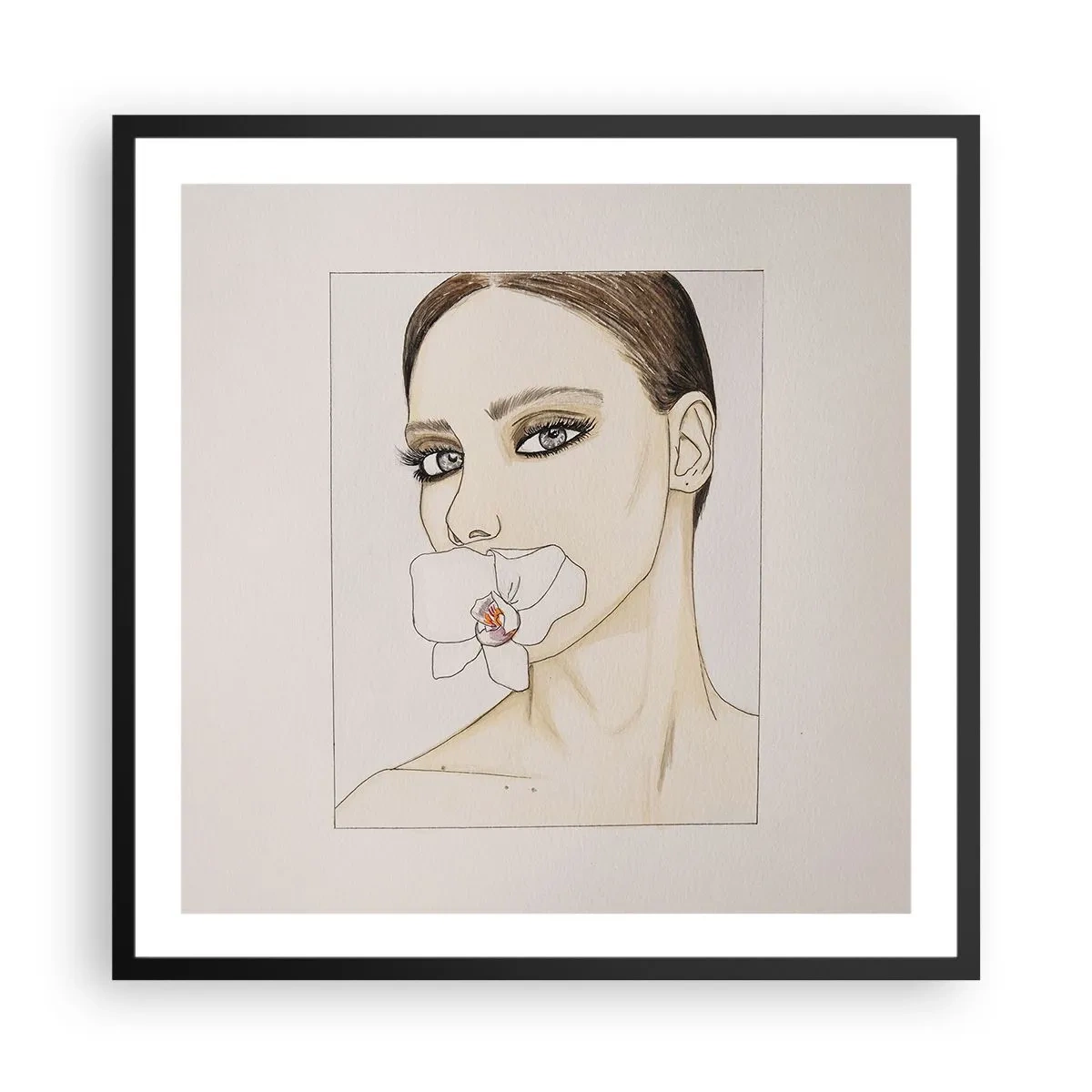 Plakat w czarnej ramie - Symbol elegancji i piękna - 60x60 cm