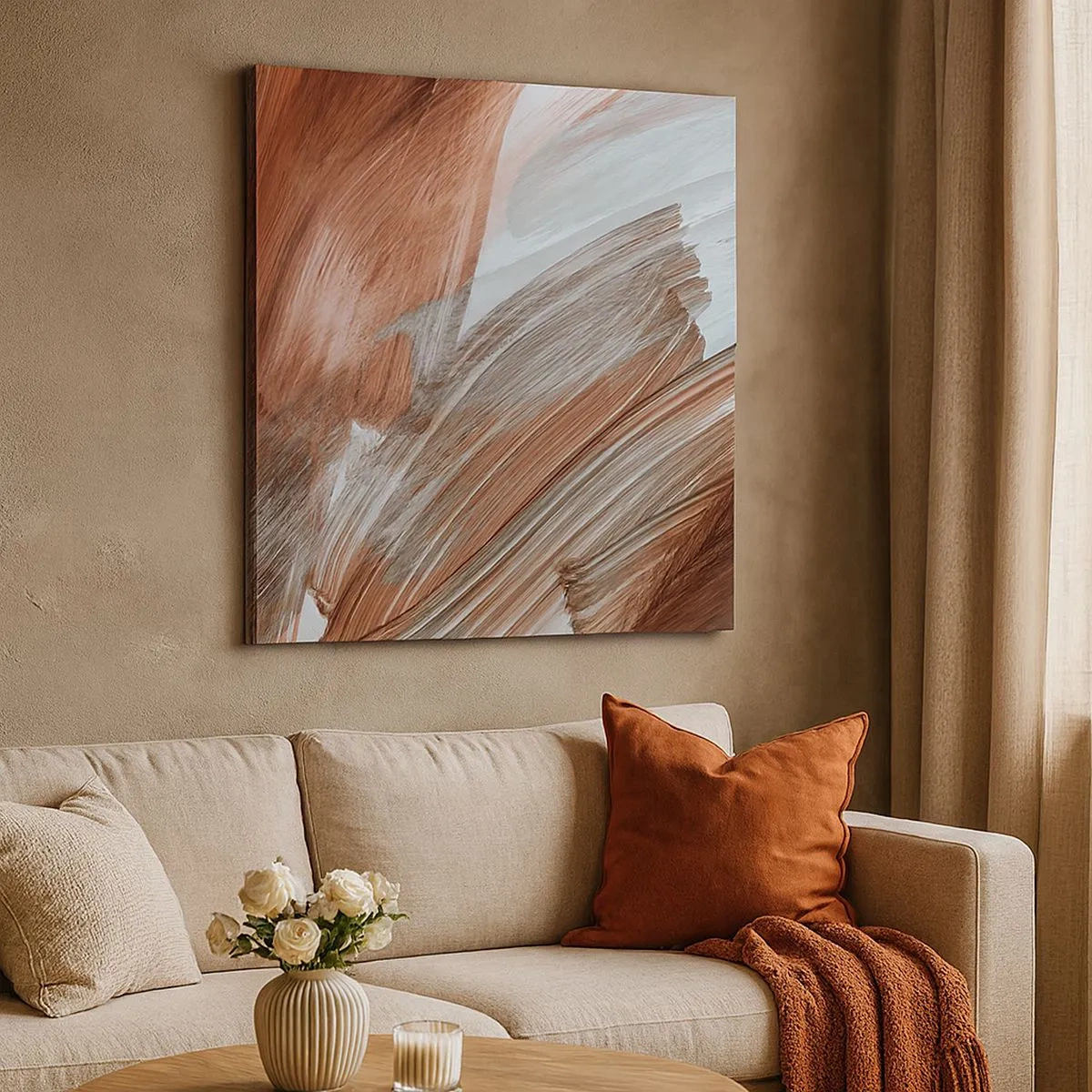 Obraz na płótnie - Abstrakcja jesienna i wietrzna - 30x30 cm