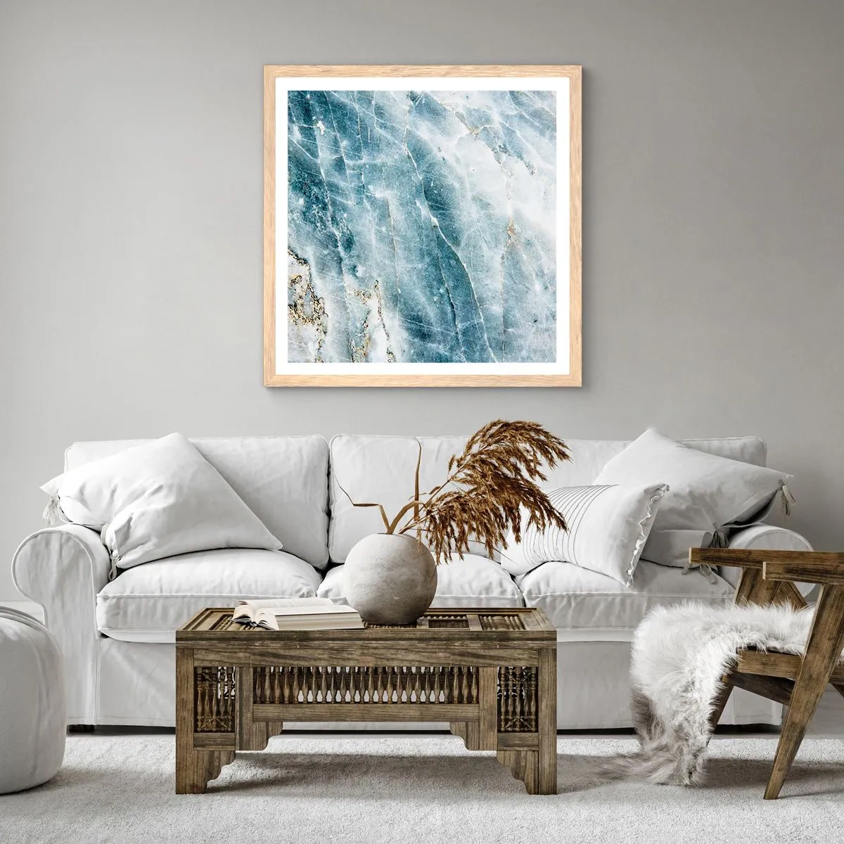 Plakat w ramie jasny dąb - Lodowy świat - 50x50 cm