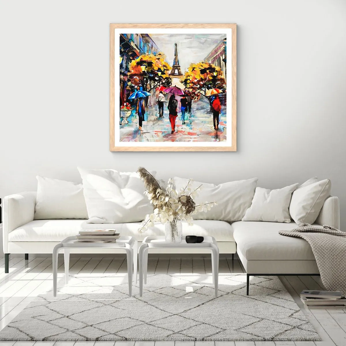 Plakat w ramie jasny dąb - Jesienią szczególnie piękny - 30x30 cm