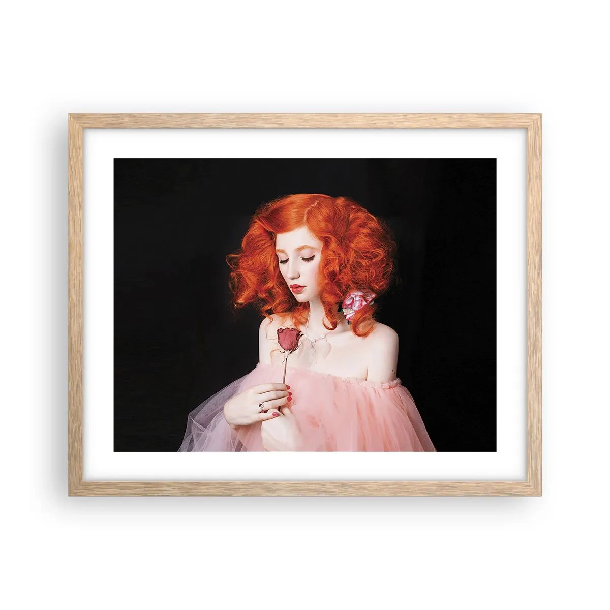 Plakat w ramie jasny dąb - W barokowym stylu - 50x40 cm