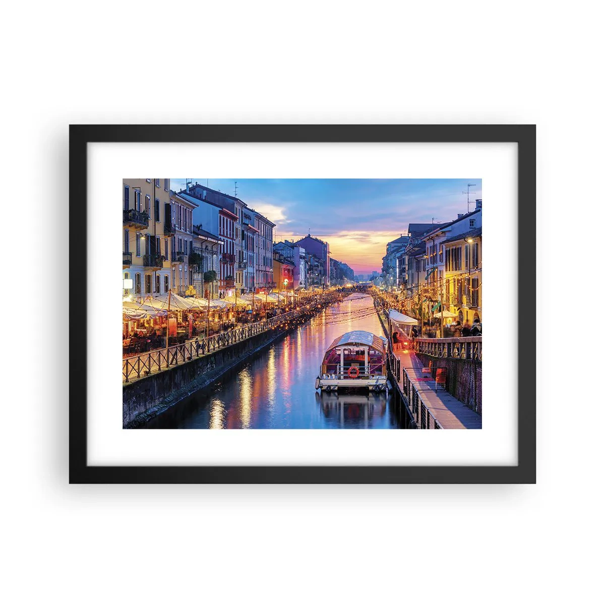 Plakat w czarnej ramie - Wieczór światła i zabawy - 40x30 cm