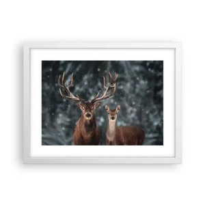 Plakat w białej ramie - Pan lasu z małżonką - 40x30 cm