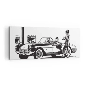 Obraz na płótnie - 60. - beztroska Ameryka - 100x40 cm