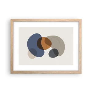 Plakat w ramie jasny dąb - Krople barw - 40x30 cm