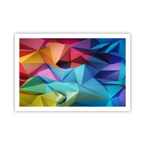 Plakat - Tęczowe origami - 91x61 cm