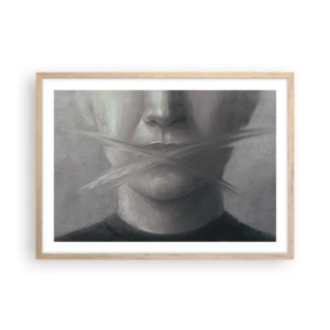 Plakat w ramie jasny dąb - Ani słowa - 70x50 cm