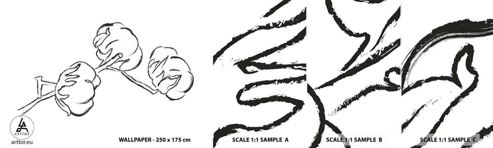 Fototapeta Próbka Samoprzylepna Deluxe Sticker - Bawełniany puch - Bawełna, Minimalizm, Kontur - 100x30 cm