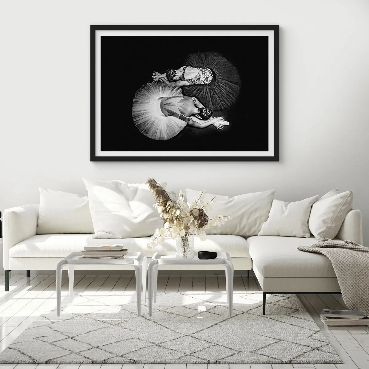 Plakat w czarnej ramie - Jin i jang – idealna równowaga - 91x61 cm
