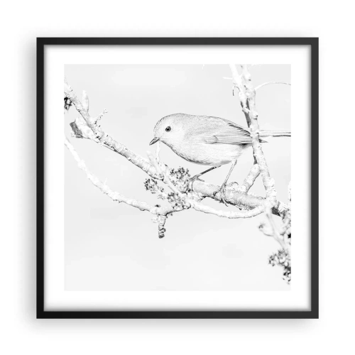 Plakat w czarnej ramie - Zimowy poranek - 50x50 cm