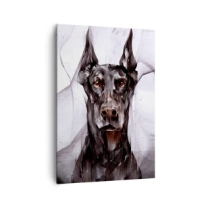 Obraz na płótnie - Abstrakcyjny portret psa w artystycznym ujęciu - 70x100cm - Szlachetnie urodzony - Nowoczesna dekoracja ścienna do salonu i sypialni ARTTOR