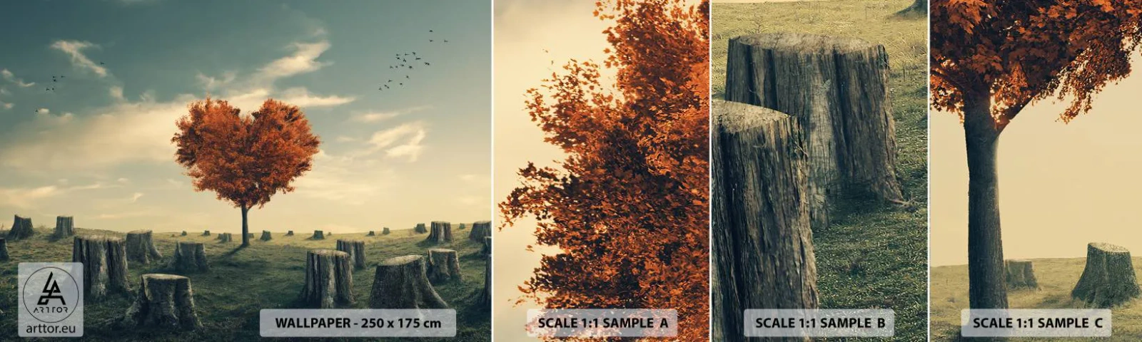 Fototapeta Próbka Samoprzylepna Deluxe Sticker - Wciąż jest nadzieja - Abstrakcja, Krajobraz, Drzewo - 100x30 cm