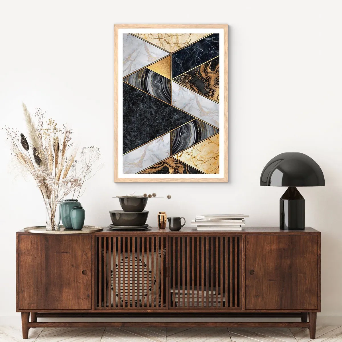 Plakat w ramie jasny dąb - Kamień przy kamieniu - 50x70 cm