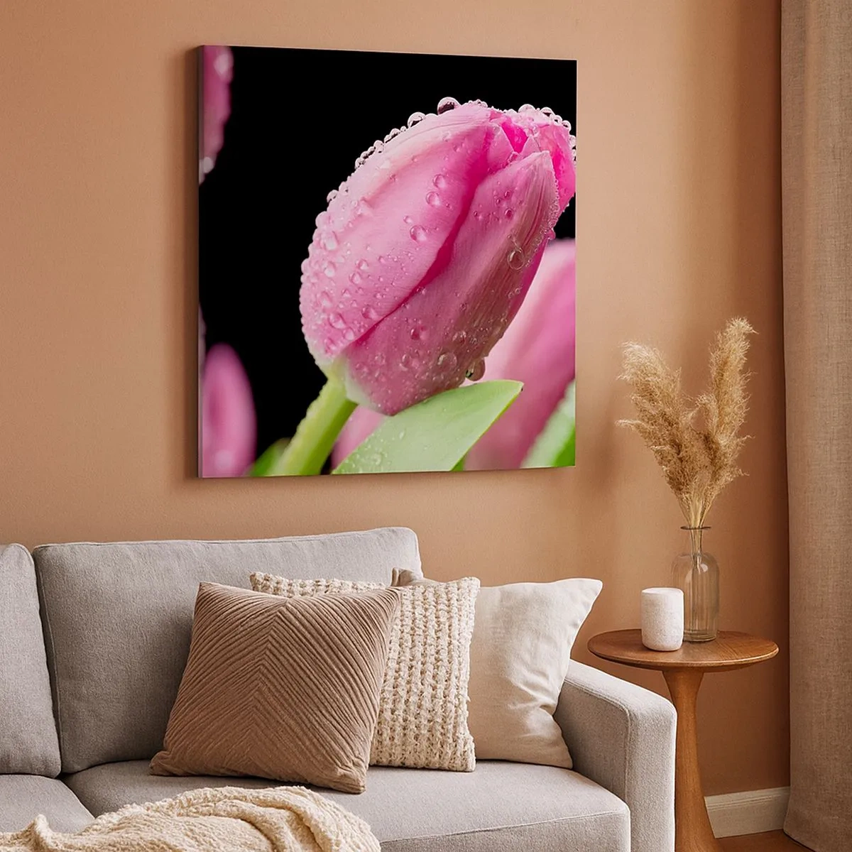 Obraz na płótnie - Liliowy sen w rosie - 30x30 cm