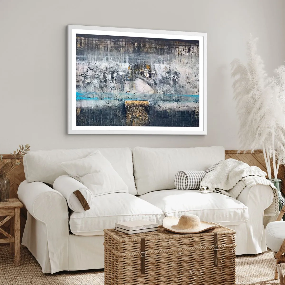 Plakat w białej ramie - Jak po lodzie, jak po grudzie - 100x70 cm