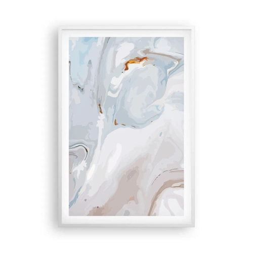 Plakat w białej ramie - Biel wypiętrzona - 61x91 cm