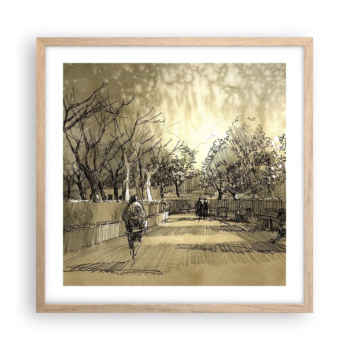 Plakat w ramie jasny dąb - Piórkiem zatrzymana chwila - 50x50 cm