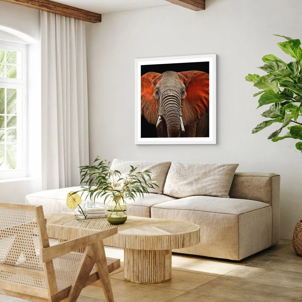 Plakat w białej ramie - Jestem dziki, a ty? - 60x60 cm