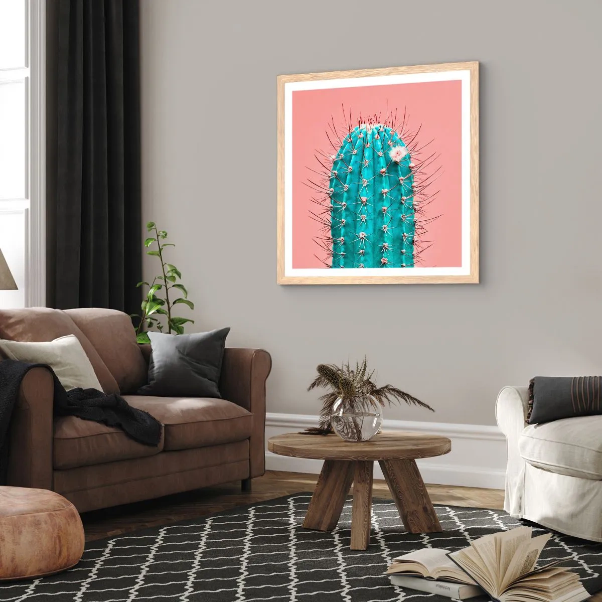 Plakat w ramie jasny dąb - Tylko patrz - 50x50 cm