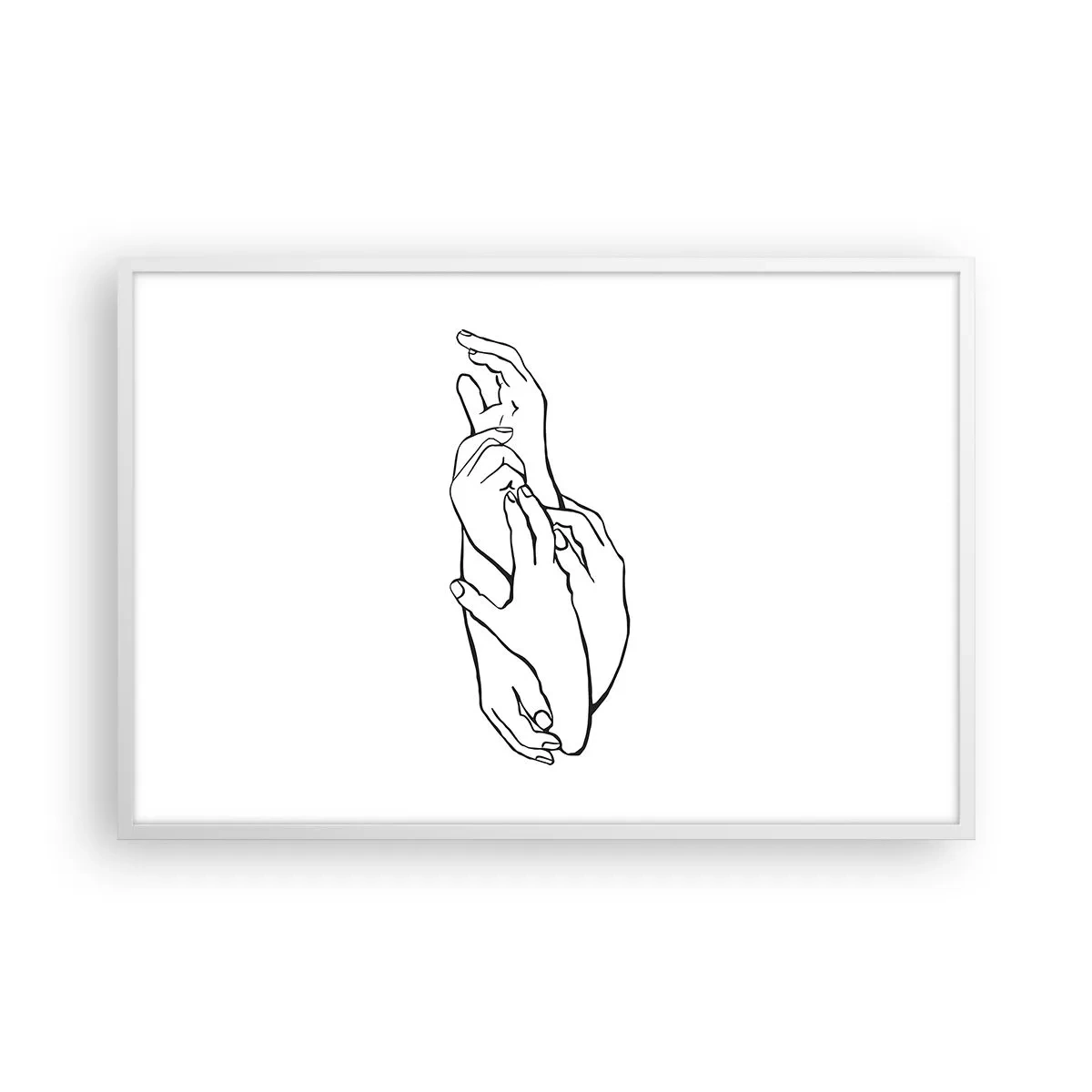 Plakat w białej ramie - Dobry dotyk - 91x61 cm