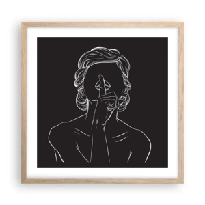 Plakat w ramie jasny dąb - Piękno rozkwita w ciszy - 50x50 cm