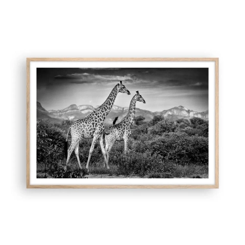 Plakat w ramie jasny dąb - Wyższe sfery w Afryce - 91x61 cm