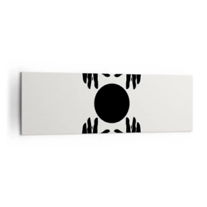 Obraz na płótnie - Czarne dłonie w symetrycznej kompozycji z kulą - 160x50cm - Tajemny znak - Nowoczesna dekoracja ścienna do salonu i sypialni ARTTOR