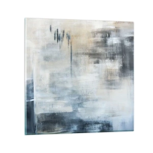 Obraz na szkle - Za zasłoną błękitu - 30x30 cm