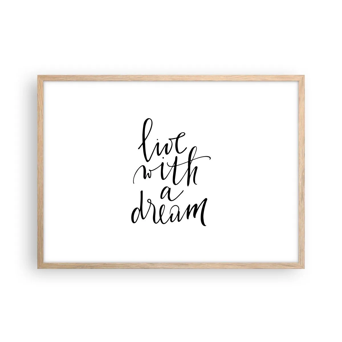 Plakat w ramie jasny dąb - Of course - 70x50 cm